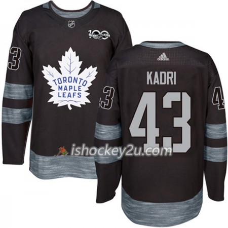 Mænd NHL Toronto Maple Leafs Trøje Nazem Kadri 43 1917-2017 100th Anniversary Adidas Sort Authentic